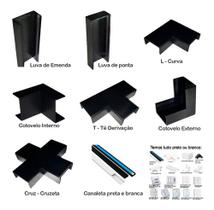 8 L Curva Acabamento Canaletas Preta L 90 20x10mm