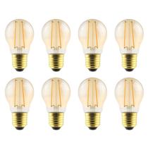 8 Lâmpada Filamento Led Bolinha Decorativa 2w Bivolt E27 Varal de Luz Retrô Lustre Cordão Âmbar Amarela