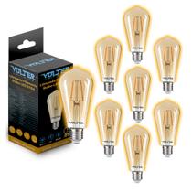 8 Lâmpada Filamento Led Retrô Vintage Volter St64 2w E27 8 Lâmpada Filamento Led Retrô Vintage Volter St64 2w E27