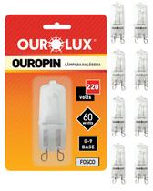 8 Lâmpada Halógena Ouropin Fosca Ourolux G9 60w 220v 2800K