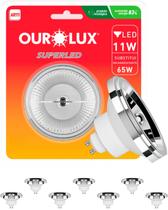8 Lâmpadas Ar111 Led 11w Bivolt Gu10 24 Graus Cor da Luz Branco Frio 6500K Ourolux 8 Lâmpadas Ar111 Led 11w Bivolt Gu10 24 Graus Cor da Luz Branco Frio 6500K Ourolux