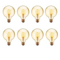 8 Lâmpadas Filamento de Led Retrô G95 4w 127v 220v Vintage 2400K Amarelo Âmbar