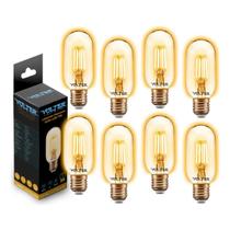 8 Lâmpadas Filamento Led Retrô Vintage 4w T45 2200k Volter 8 Lâmpadas Filamento Led Retrô Vintage 4w T45 2200k Volter