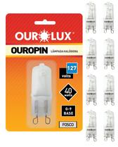 8 Lâmpadas Halógena Bipino G9 40w 127v Ourolux Luz Amarelada 8 Lâmpadas Halógena Bipino G9 40w 127v Ourolux Luz Amarelada