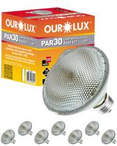 8 Lâmpadas Halógenas Ourolux PAR30 75W 220V Base E27 30G Cor da Luz 2700K Amarelada 8 Lâmpadas Halógenas Ourolux PAR30 75W 220V Base E27 30G Cor da Luz 2700K Amarelada