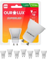 8 Lâmpadas Led Dicroica Mr11 7w Bivolt Gu10 100 Graus Cor da Luz 2700k Branco Quente Ourolux