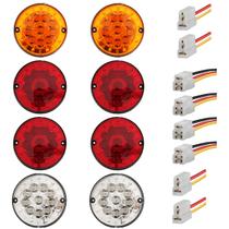 8 Lanterna Traseira 125mm Ônibus Caminhão Carreta 10 LED 24V +Conector