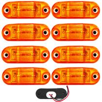 8 Lanterna Vigia Ônibus Caminhão 2 LED Âmbar BIVOLT +Chicote