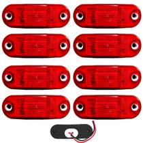 8 Lanterna Vigia Ônibus Caminhão 2 LED Vermelha BIVOLT +Chicote