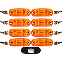 8 Lanterna Vigia Teto Ônibus Caminhão 2 LED BIVOLT AM +Conector