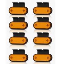 8 Lanternas Led Lateral Caminhão Carreta Reboque Bau Ambar