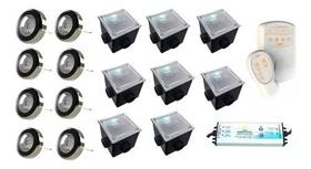 8 Leds Rgb 6w+fonte Brustec+basic Smart Pool+8 Cx Passagem