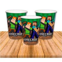 8 Lembrancinha Minecraft Copos Aniversário festa 240ml 8 Lembrancinha Minecraft Copos Aniversário festa 240ml