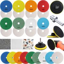 8 Lixas 4 Pol. 100Mm Diamantada Grão + 1 Disco Prato Suporte 8 Lixas 4 Pol. 100Mm Diamantada Grão + 1 Disco Prato Suporte