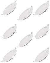 8 Luminária Led Ourolux Embutir Redondo 24w Bivolt 2700k