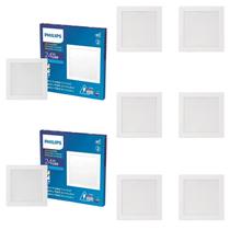 8 Luminária Plafon Led 24w Sobrepor Philips 4000k 30x30 Biv