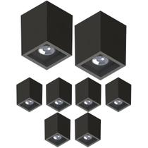 8 Luminária Sobrepor Boxit Par20 Preto E27 Save Energy