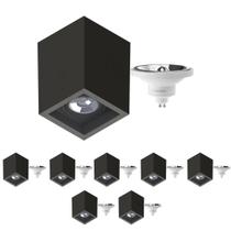 8 Luminária Sobrepor P/ 2 Lâmp Boxit + 8 Lâmpada AR111 12W 4000K 8 Luminária Sobrepor P/ 2 Lâmp Boxit + 8 Lâmpada AR111 12W 4000K