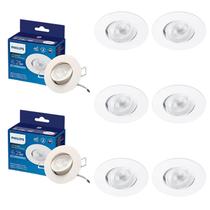 8 Luminária Spot Led Philips 6.2w 6500k Bivolt SL052 550lm