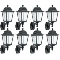 8 Luminárias Decorativas de Parede 28x52cm Pretas Soberana Soquete E27 Arandelas Dital 8 Luminárias Decorativas de Parede 28x52cm Pretas Soberana Soquete E27 Arandelas Dital
