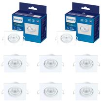 8 Luminárias Led Spot Philips 6,2w 2700k Bivolt 500lm SL052