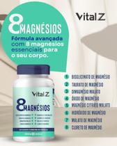 8 Magnésios Equilíbrio Muscular, Energia e Bem Estar 60 Cápsulas - VITAL Z