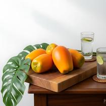8 Mamões Decorativos Frutas Artificiais De Toque E Visual Realista, Ideais Para Arranjos De Mesa E Enfeites - DE2725 8 Mamões Decorativos Frutas Artificiais De Toque E Visual Realista, Ideais Para Arranjos De Mesa E Enfeites - DE2725