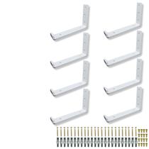 8 Mãos Francesas Em L Para Prateleira 15cm Estilo Moderno Embutido Fixação De Parede 8 Mãos Francesas Em L Para Prateleira 15cm Estilo Moderno Embutido Fixação De Parede