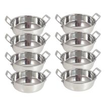8 mini panelinha caçarola inox luxe p/ servir c/ alça m2 8 mini panelinha caçarola inox luxe p/ servir c/ alça m2