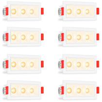 8 Mini Spot Led Triplo Downlight Embutir Pontual 3000k Bet90