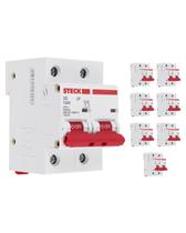 8 Minidisjuntor Bipolar 100 Amperes Curva C 10kA Steck