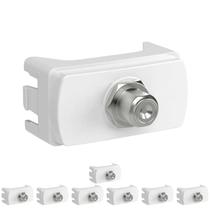 8 Módulo Soquete Coaxial Para Antena Tv Schneider Miluz - Branco