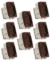 8 Módulo Tomada Sleek Marrom Brilhante 2P+T 10A MarGirius 8 Módulo Tomada Sleek Marrom Brilhante 2P+T 10A MarGirius