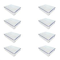 8 Organizadores Modular G Empilhável 23x17x5,5 Transparente
