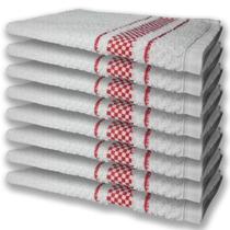 8 Panos De Prato Atoalhado Felpudo 370G/M² Premium Vermelho