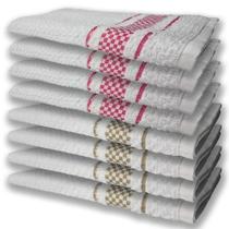 8 Panos De Prato Atoalhado Felpudo 4 Rosa 4 Marrom