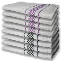 8 Panos De Prato Atoalhado Felpudo 4 Roxo 4 Preto 8 Panos De Prato Atoalhado Felpudo 4 Roxo 4 Preto
