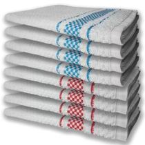 8 Panos De Prato Atoalhado Felpudo 4 Vermelho 4 Azul 8 Panos De Prato Atoalhado Felpudo 4 Vermelho 4 Azul