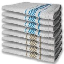 8 Panos De Prato Atoalhado Felpudo Premium 4 Azul 4 Marrom 8 Panos De Prato Atoalhado Felpudo Premium 4 Azul 4 Marrom