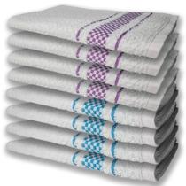 8 Panos De Prato Atoalhado Felpudo Premium 4 Azul 4 Roxo 8 Panos De Prato Atoalhado Felpudo Premium 4 Azul 4 Roxo
