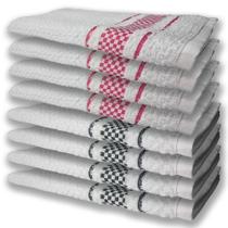 8 Panos de Prato Atoalhado Felpudo Premium 4 Rosa 4 Preto 8 Panos de Prato Atoalhado Felpudo Premium 4 Rosa 4 Preto