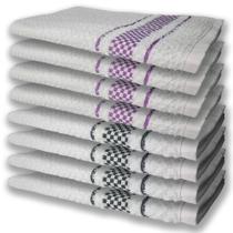 8 Panos de Prato Atoalhado Felpudo Premium 4 Roxo 4 Preto 8 Panos de Prato Atoalhado Felpudo Premium 4 Roxo 4 Preto