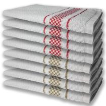 8 Panos de Prato Atoalhado Felpudo Premium 4 Vermelho 4 Marrom