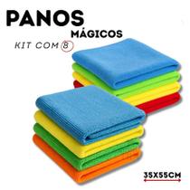 8 Panos Microfibra Para Pia 35x55cm Maciez Durável Antiaderente Grande 8 Panos Microfibra Para Pia 35x55cm Maciez Durável Antiaderente Grande