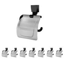 8 Papeleira de Parede Lorenzetti Quadra Preto Fosco