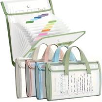 8 Pasta A4 Sanfonada com 12 Divisórias Coloridas Escritório