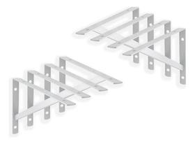 8 Pçs Suporte Cantoneira Mão Francesa P/ Prateleira 10cm Bca