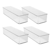 8 Peças De Caixa Organizadora Guarda Alimento Na Geladeira 45x15 Centímetros Grande