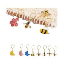 8 Peças Marcadores De Ponto De Crochê Em Formato De Colmeia De Abelha, De Liga Metálica, Removíveis,