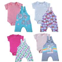 8 peças Roupa Bebê Jardineira Body Manga Curta 8 peças Roupa Bebê Jardineira Body Manga Curta